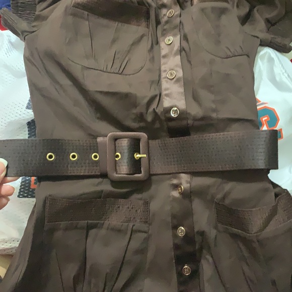 🎉REDUCED-Bebe off shoulder brown belted top-XXS - Picture 4 of 4